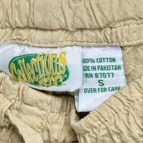 Collections Etc Cargo Pants Womens Small Tan Capri Elastic Drawstring Waistband - Picture 8 of 8